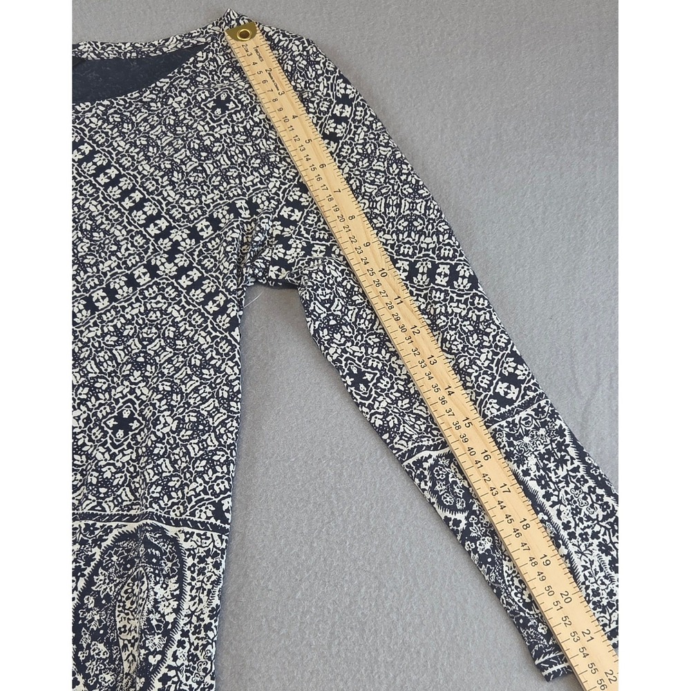 NWT Lucky Brand Boho Paisley Print Tunic Top Medium Knit Blouse Modal Cotton - Picture 8 of 10